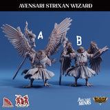 3D Printed Sordane Publishing Arcane Minis Avensari Strixan Wizard Mighty Skies A Sordane Stories Set 28 32mm D&D