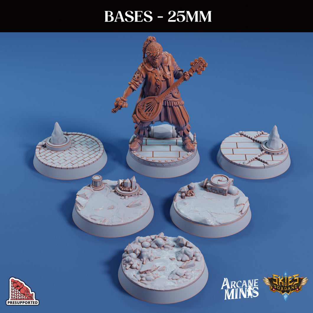 3D Printed Sordane Publishing Base Pack 3 Sordane Bases 28 32mm D&D