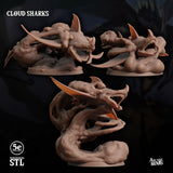 3D Printed Sordane Publishing Cloud Sharks 28 32mm D&D
