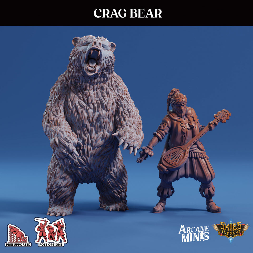 3D Printed Sordane Publishing Arcane Minis Crag Bear Cult of Umiera 28 32mm D&D
