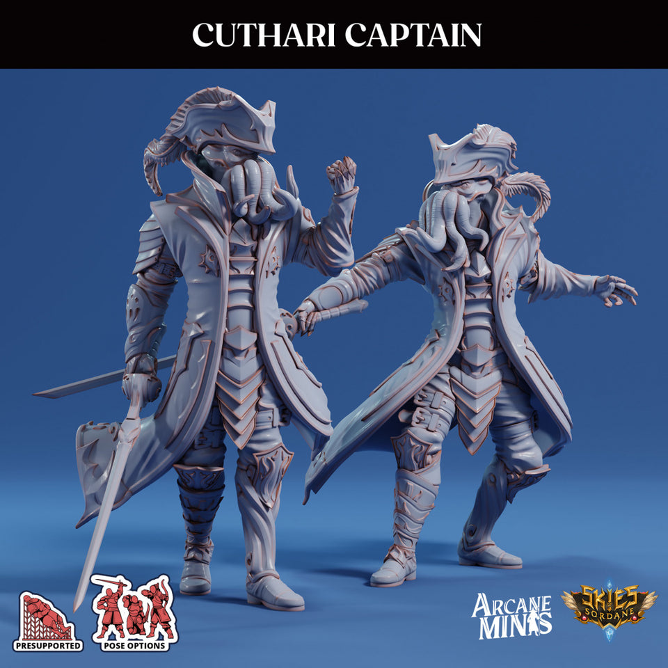 3D Printed Sordane Publishing Echoes of Madness - A Sordane Stories Cuthari Captain 28 32mm D&D