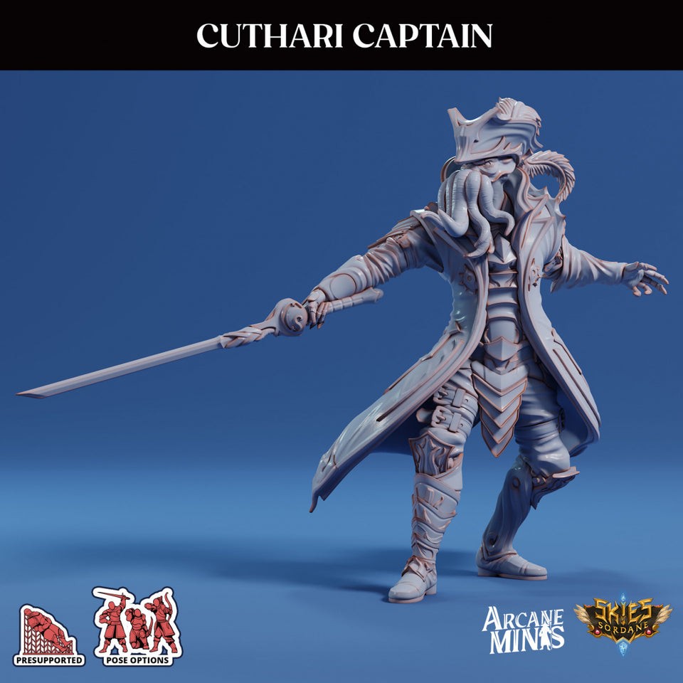3D Printed Sordane Publishing Echoes of Madness - A Sordane Stories Cuthari Captain 28 32mm D&D