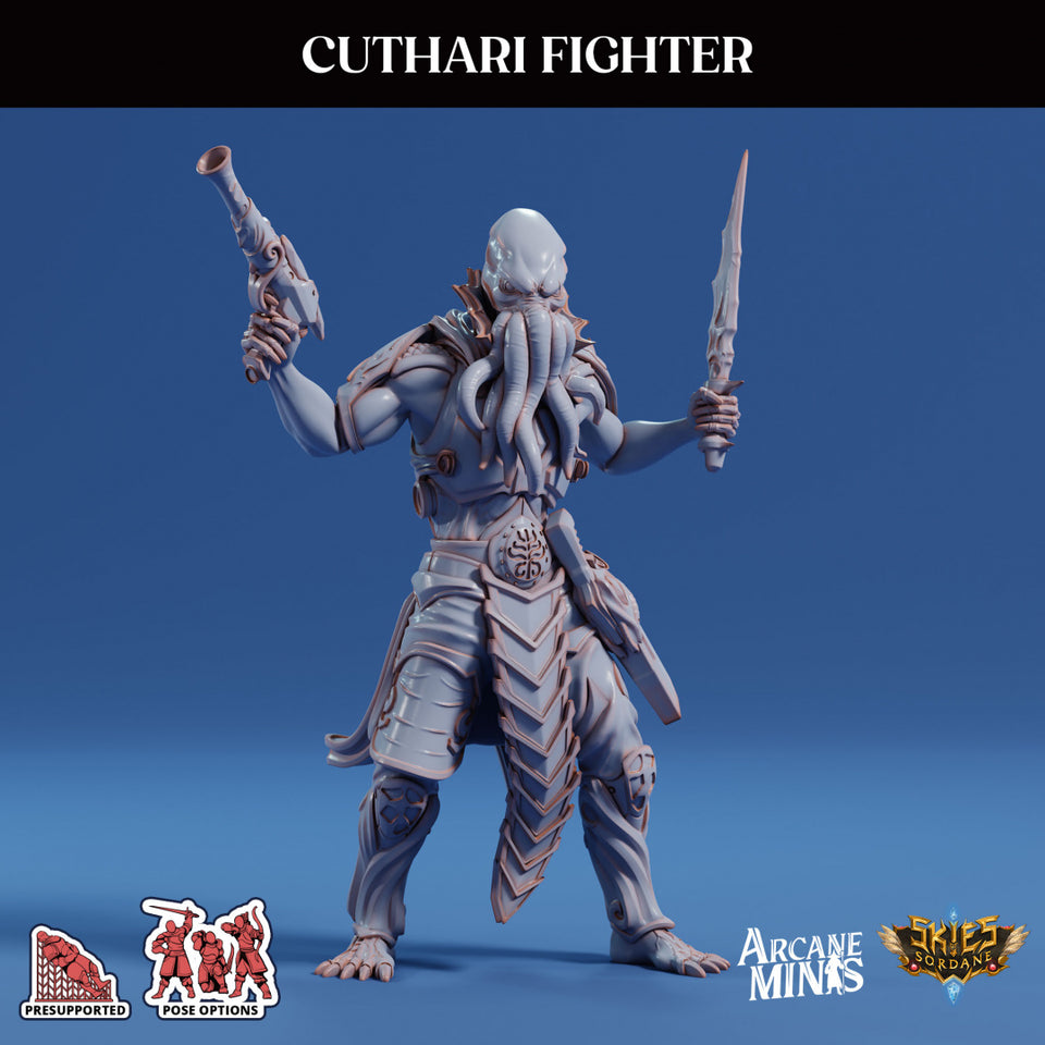 3D Printed Sordane Publishing Echoes of Madness - A Sordane Stories Cuthari Fighter 28 32mm D&D