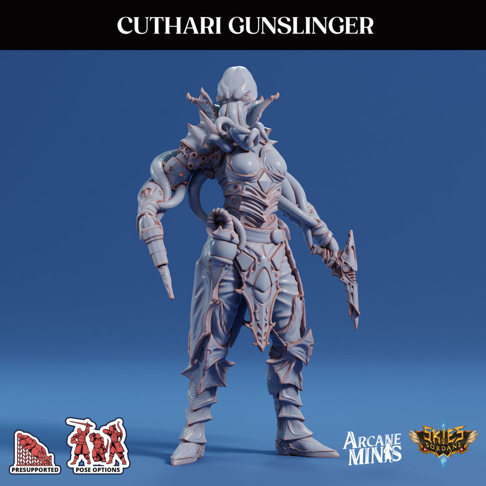 3D Printed Sordane Publishing Cuthari Gunslinger Echoes of Madness A Sordane Stories 28 32mm D&D