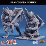 3D Printed Sordane Publishing Arcane Minis Dragonborn Fighter Scrapper Pirates Set 28 32mm D&D