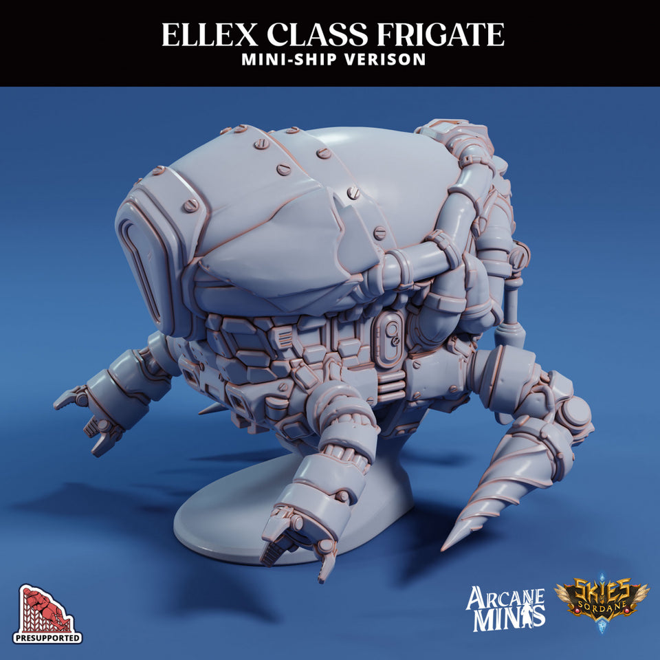 3D Printed Sordane Publishing Arcane Minis Mini Ship - Ellex Frigate 28 32mm D&D