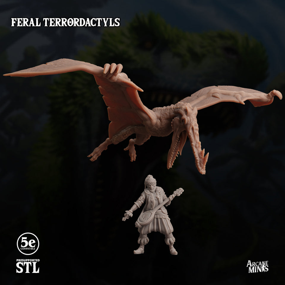 3D Printed Sordane Publishing Feral Terrordactyls 28 32mm D&D