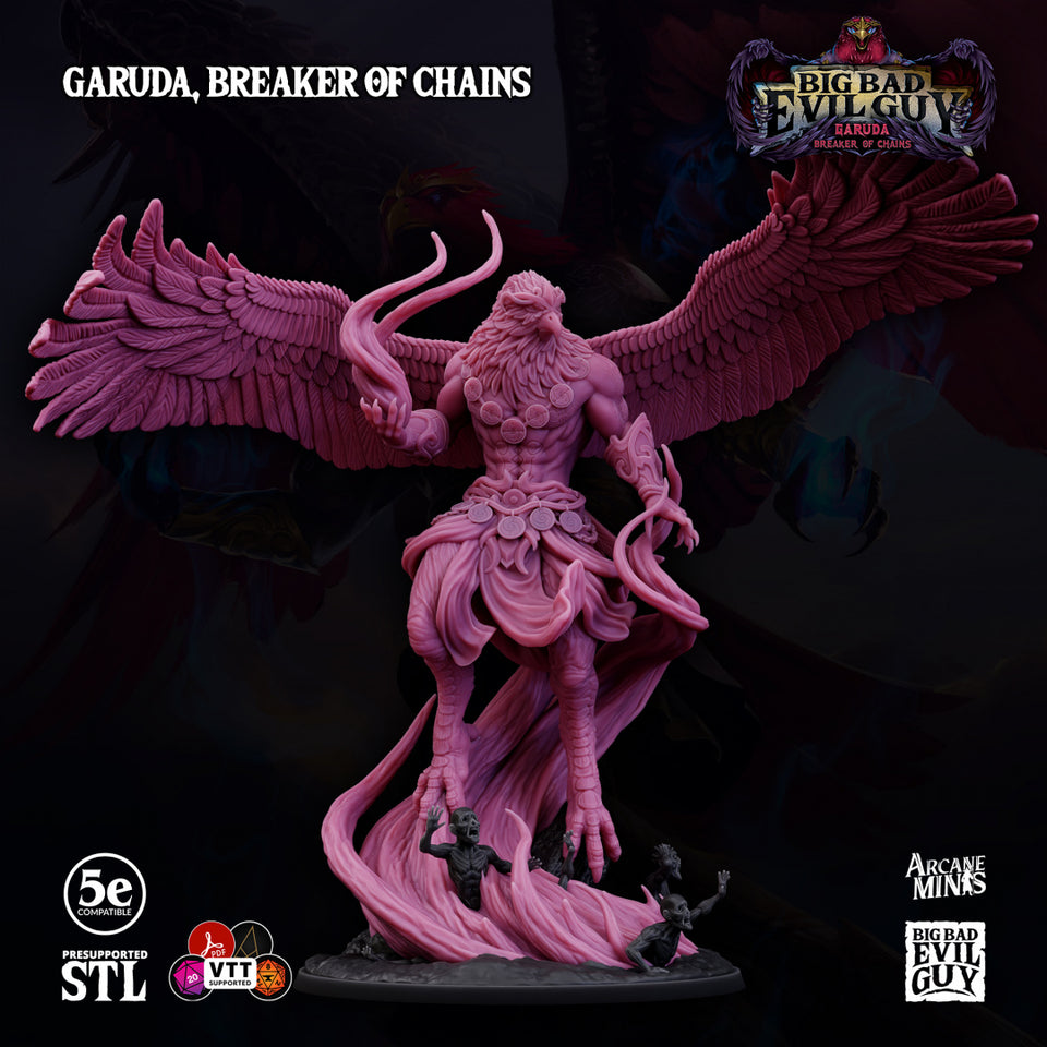 3D Printed Sordane Publishing Garuda, Breaker of Chains 28 32mm D&D