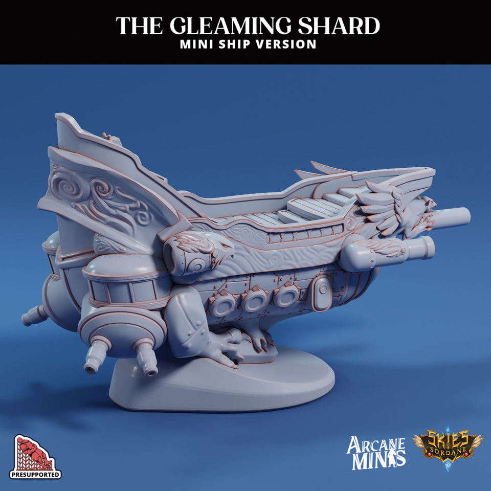 3D Printed Sordane Publishing Arcane Minis The Gleaming Shard Mini Ship 28 32mm D&D