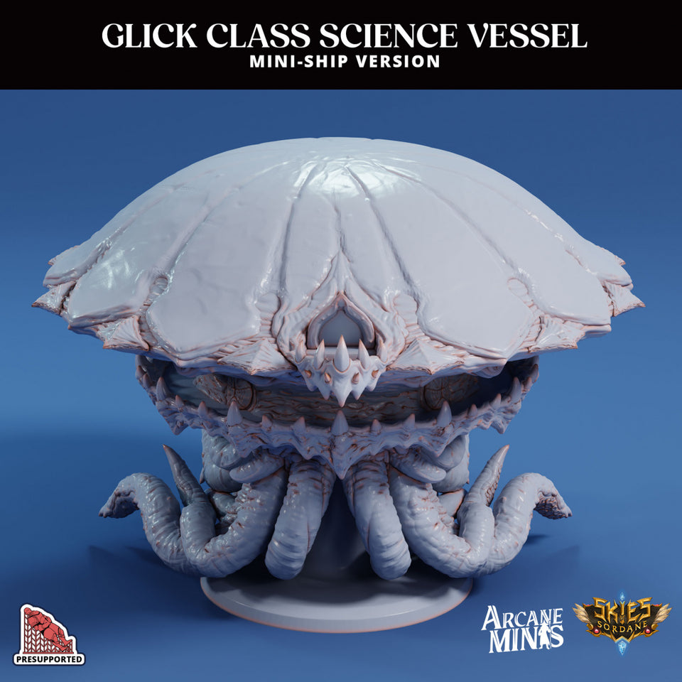 3D Printed Sordane Publishing Arcane Minis Mini Ship - Glick Science Vessel 28 32mm D&D
