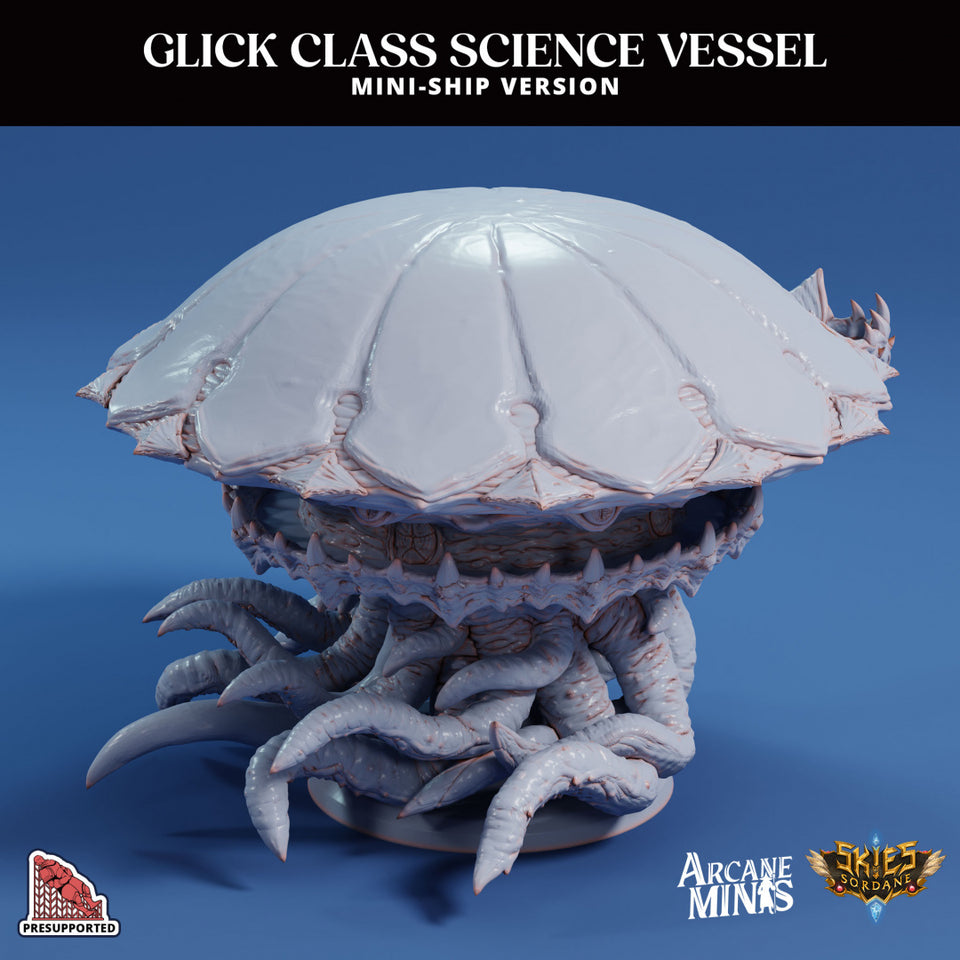 3D Printed Sordane Publishing Arcane Minis Mini Ship - Glick Science Vessel 28 32mm D&D