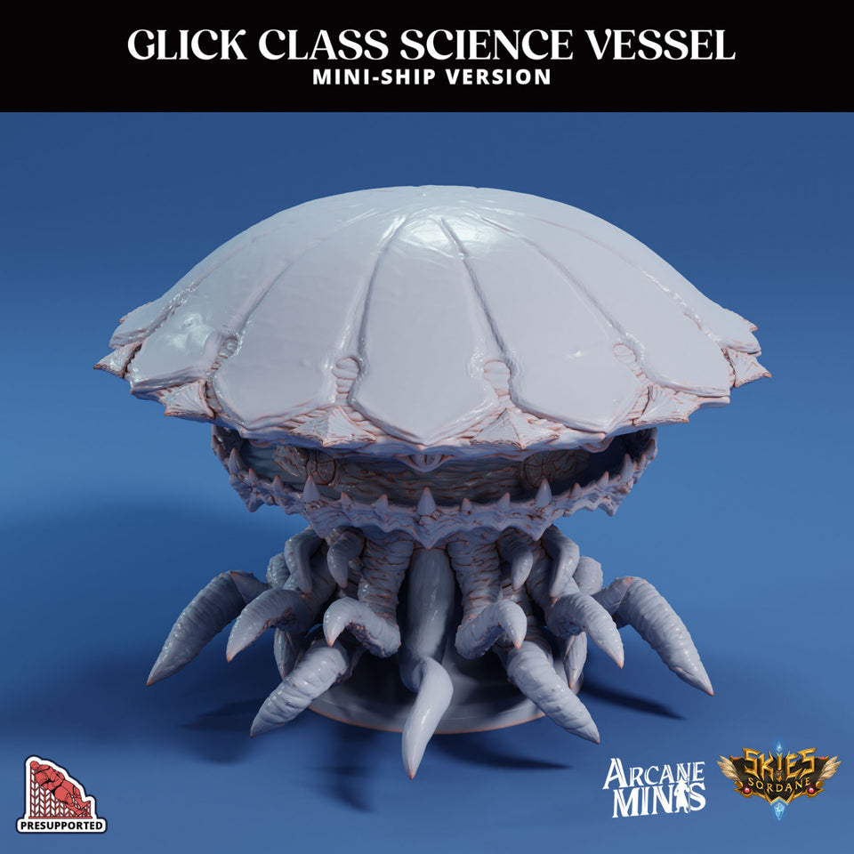 3D Printed Sordane Publishing Arcane Minis Mini Ship - Glick Science Vessel 28 32mm D&D