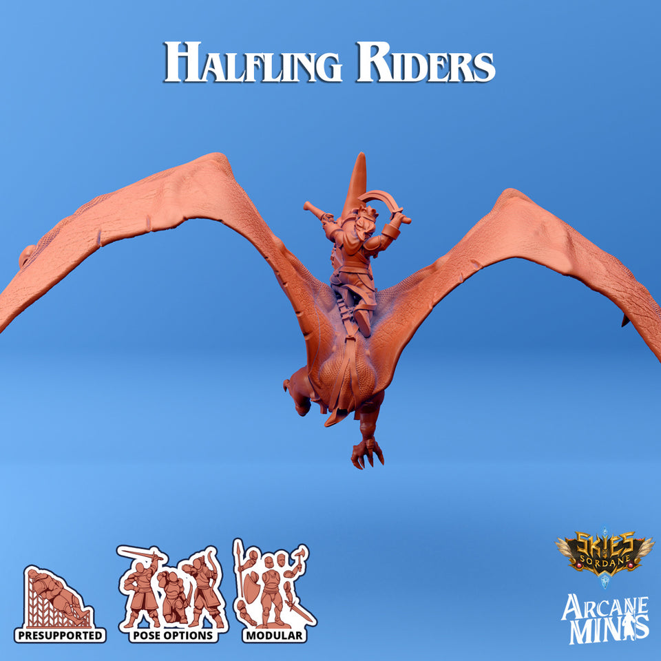 3D Printed Sordane Publishing - Halfling Rider 3 28 32mm D&D
