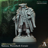 3D Printed Archvillain Games Samson Wereshark Corsair 28 32mm D&D