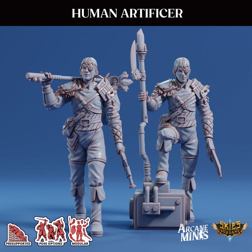 3D Printed Sordane Publishing Arcane Minis Human Artificer Scrapper Pirates Set 28 32mm D&D