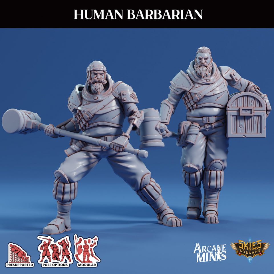 3D Printed Sordane Publishing Arcane Minis Human Barbarian Scrapper Pirates Set 28 32mm D&D
