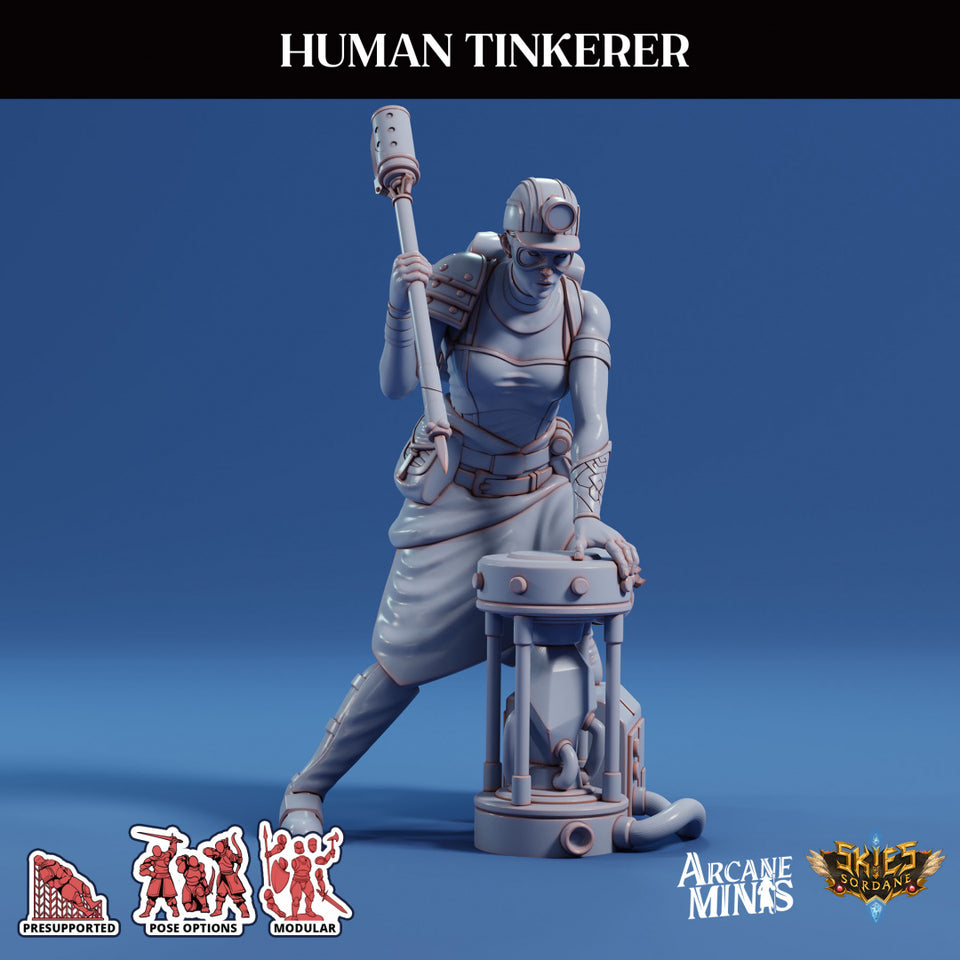 3D Printed Sordane Publishing Arcane Minis Human Tinkerer Scrapper Pirates Set 28 32mm D&D