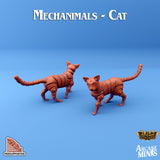 3D Printed Sordane Publishing Arcane Minis Mechanimal Cat Mechanimals Set 28mm 32mm D&D