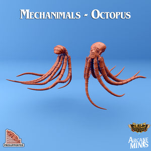 3D Printed Sordane Publishing Arcane Minis Mechanimal Octopus Mechanimals Set 28 32mm D&D