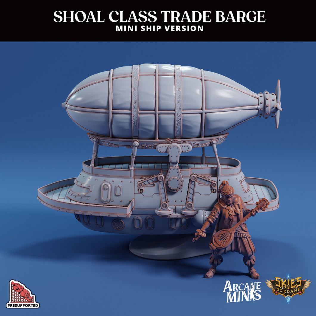 3D Printed Sordane Publishing Arcane Minis Mini Ship - Shoal Trade Barge 28 32mm D&D