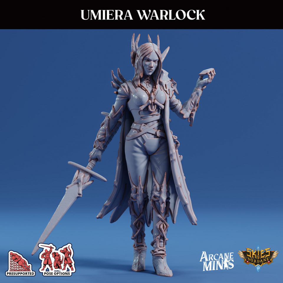 3D Printed Sordane Publishing Arcane Minis Umiera Female Warlock Cult of Umiera 28 32mm D&D