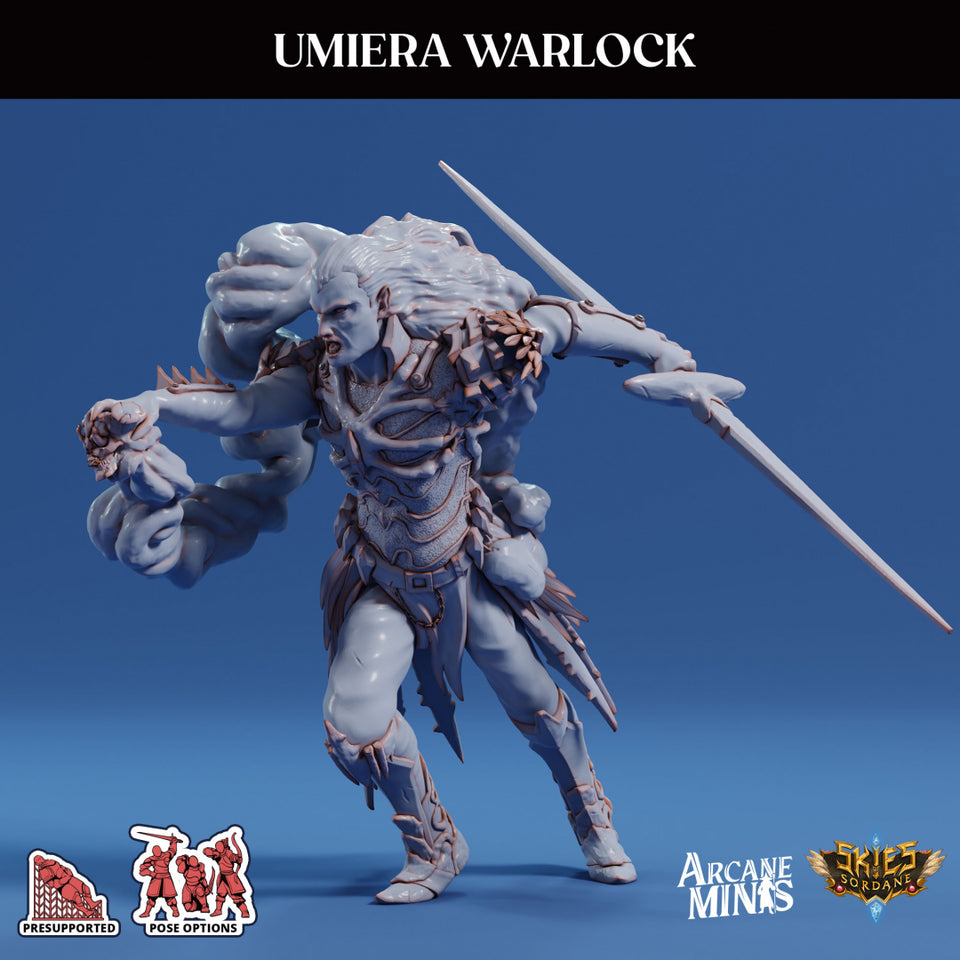 3D Printed Sordane Publishing Arcane Minis Umiera Male Warlock Cult of Umiera28 32mm D&D
