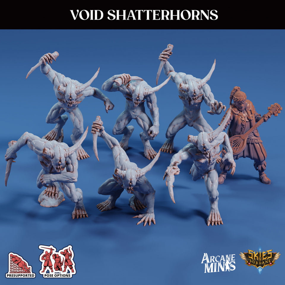 3D Printed Sordane Publishing Echoes of Madness - A Sordane Stories Cuthari Tentacles Void Shatterhorns Pack 28 32mm D&D
