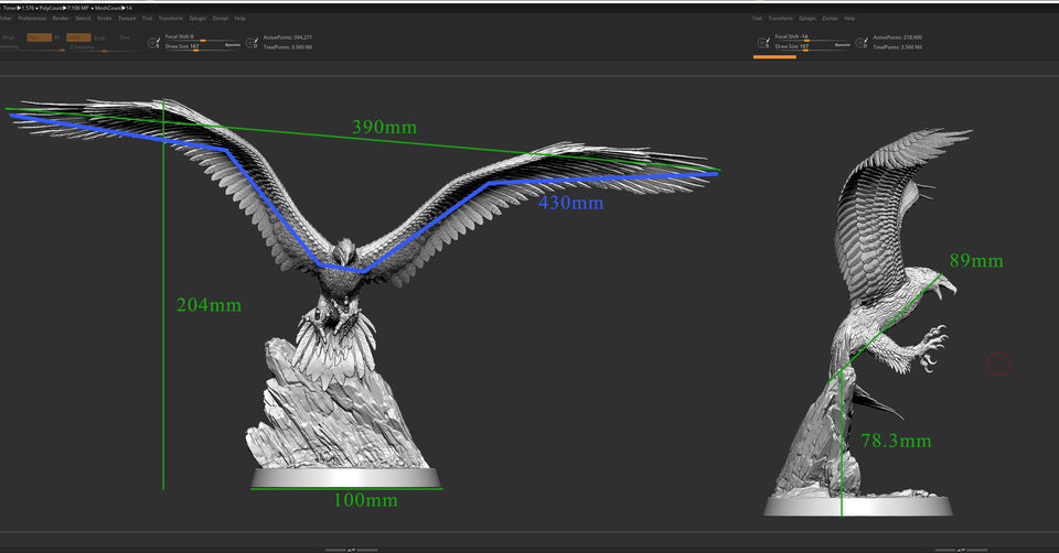 3D Printed Sordane Publishing Monstrous Roc 28 32mm D&D