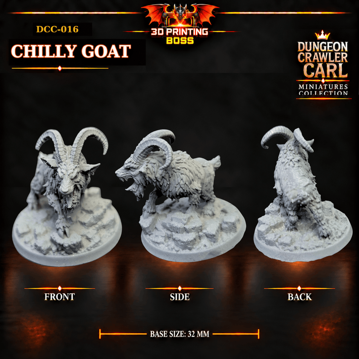 Fantastic Plants and Rocks Tabletop Terrain 3D Printed Dungeon Crawler Carl Miniature Collection Book One DCC-016 - Chilly Goat - 32mm