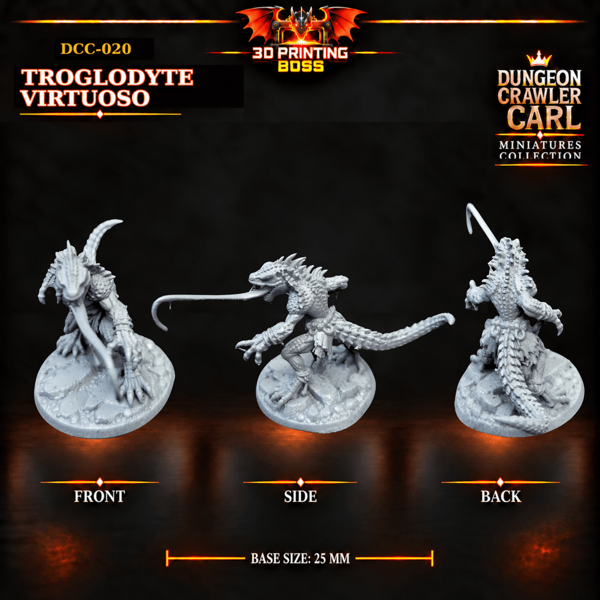 Fantastic Plants and Rocks Tabletop Terrain 3D Printed Dungeon Crawler Carl Miniature Collection Book One DCC-020 - Troglodyte Virtuoso - 32mm