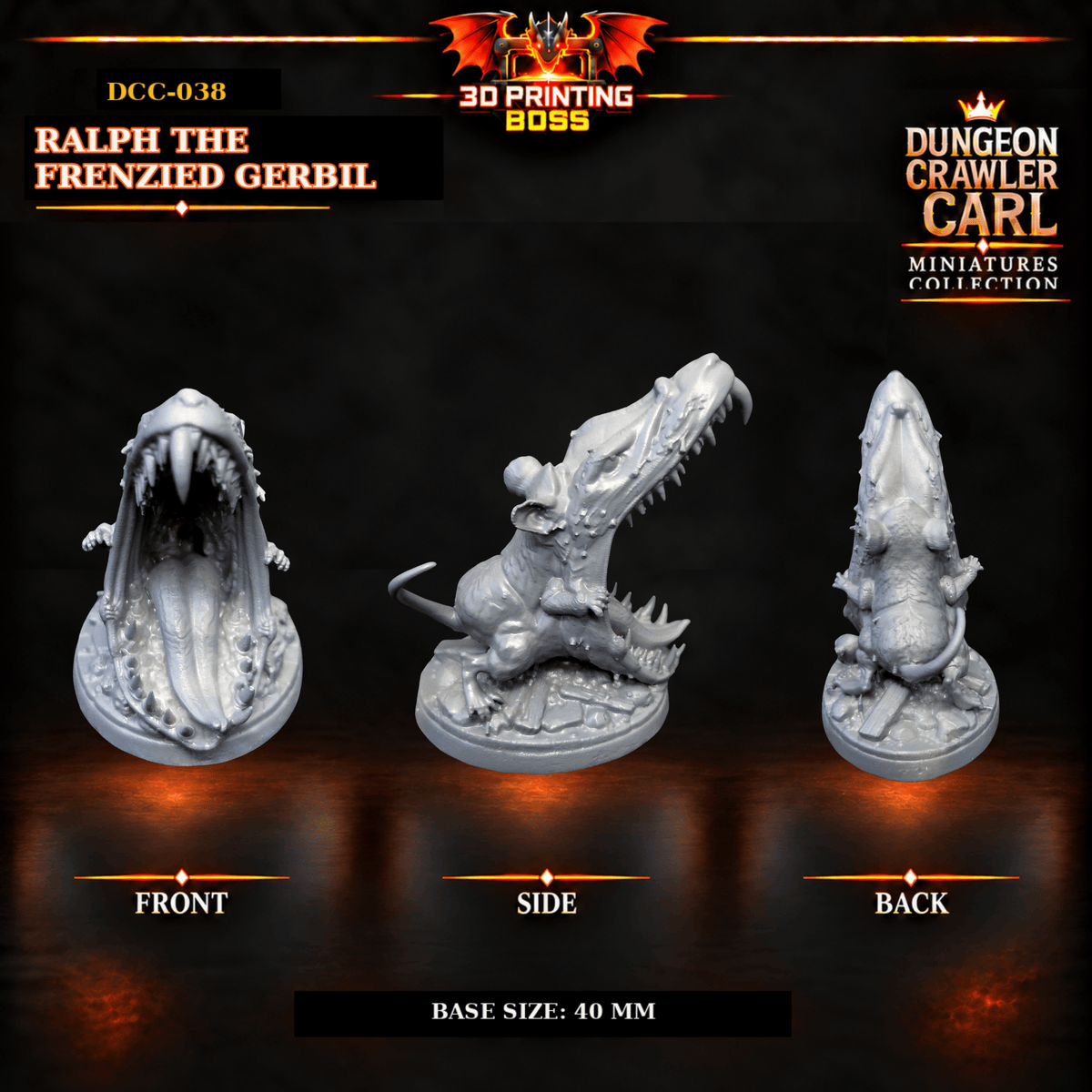 Fantastic Plants and Rocks Tabletop Terrain 3D Printed Dungeon Crawler Carl Miniature Collection Book One DCC-038 - Ralph the Frenzied Gerbil - 32mm