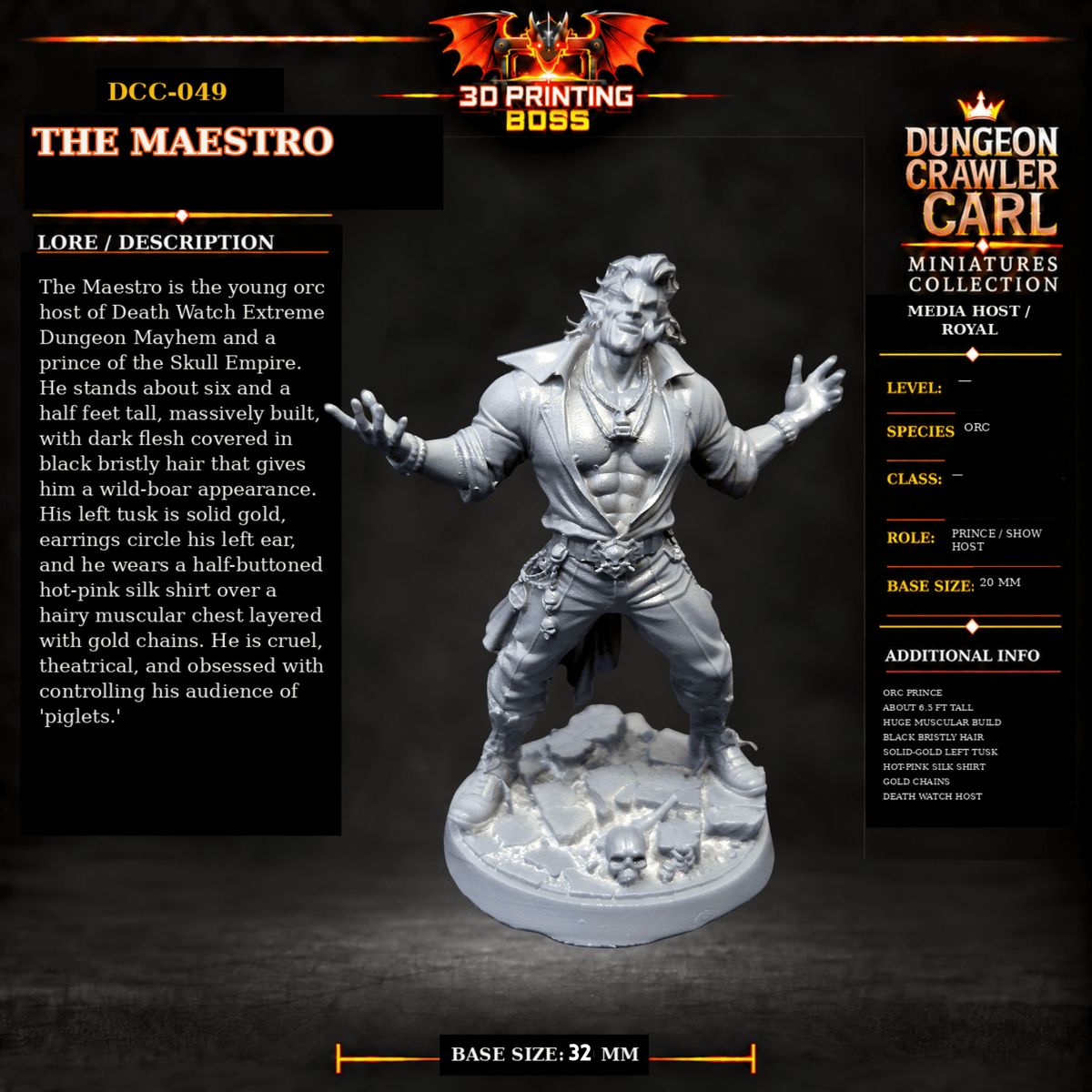 Fantastic Plants and Rocks Tabletop Terrain 3D Printed Dungeon Crawler Carl Miniature Collection Book One DCC-049 - The Maestro - 32mm
