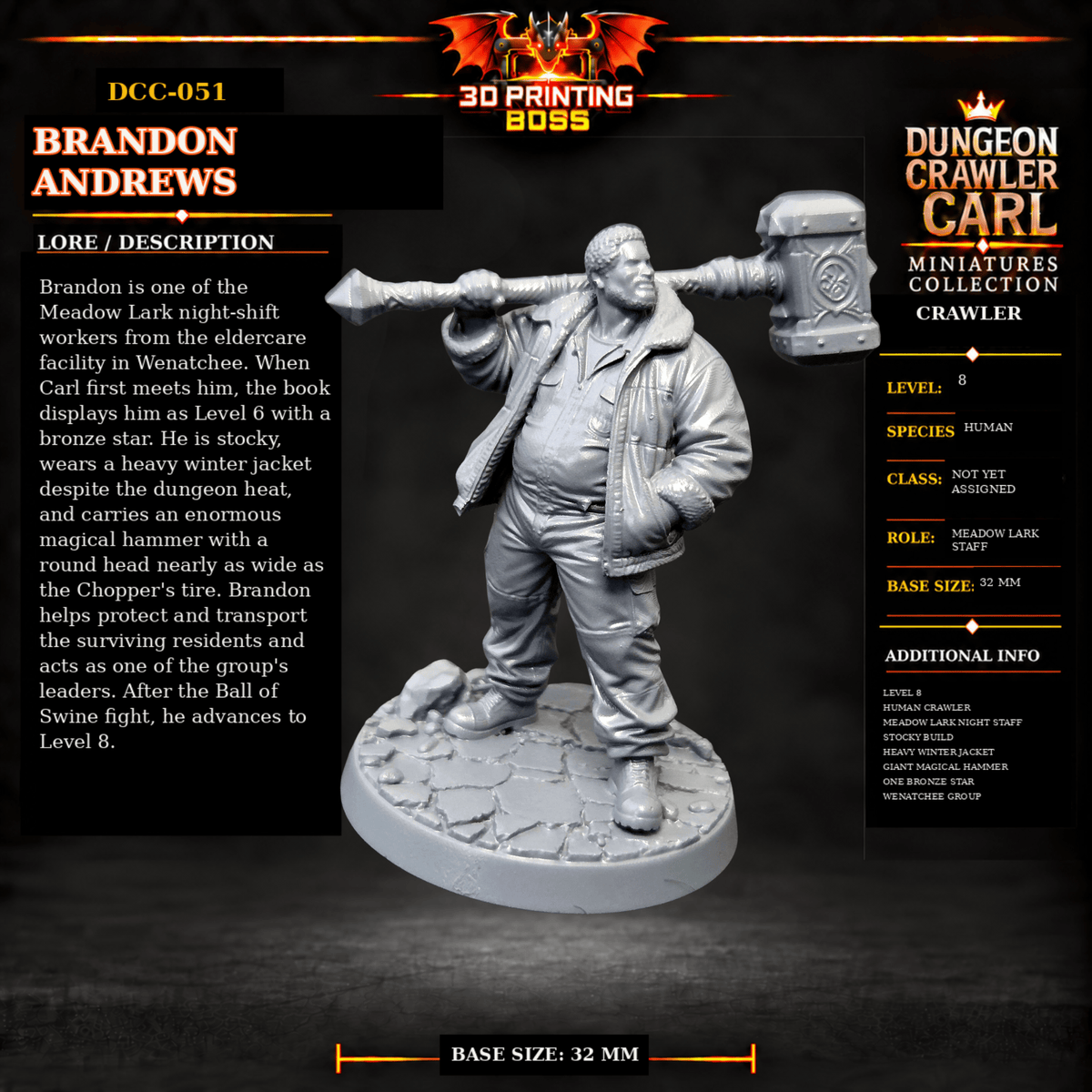 Fantastic Plants and Rocks Tabletop Terrain Brandon Andrews / Yes 3D Printed Dungeon Crawler Carl Miniature Collection Book One DCC-051 - Brandon Andrews- 32mm