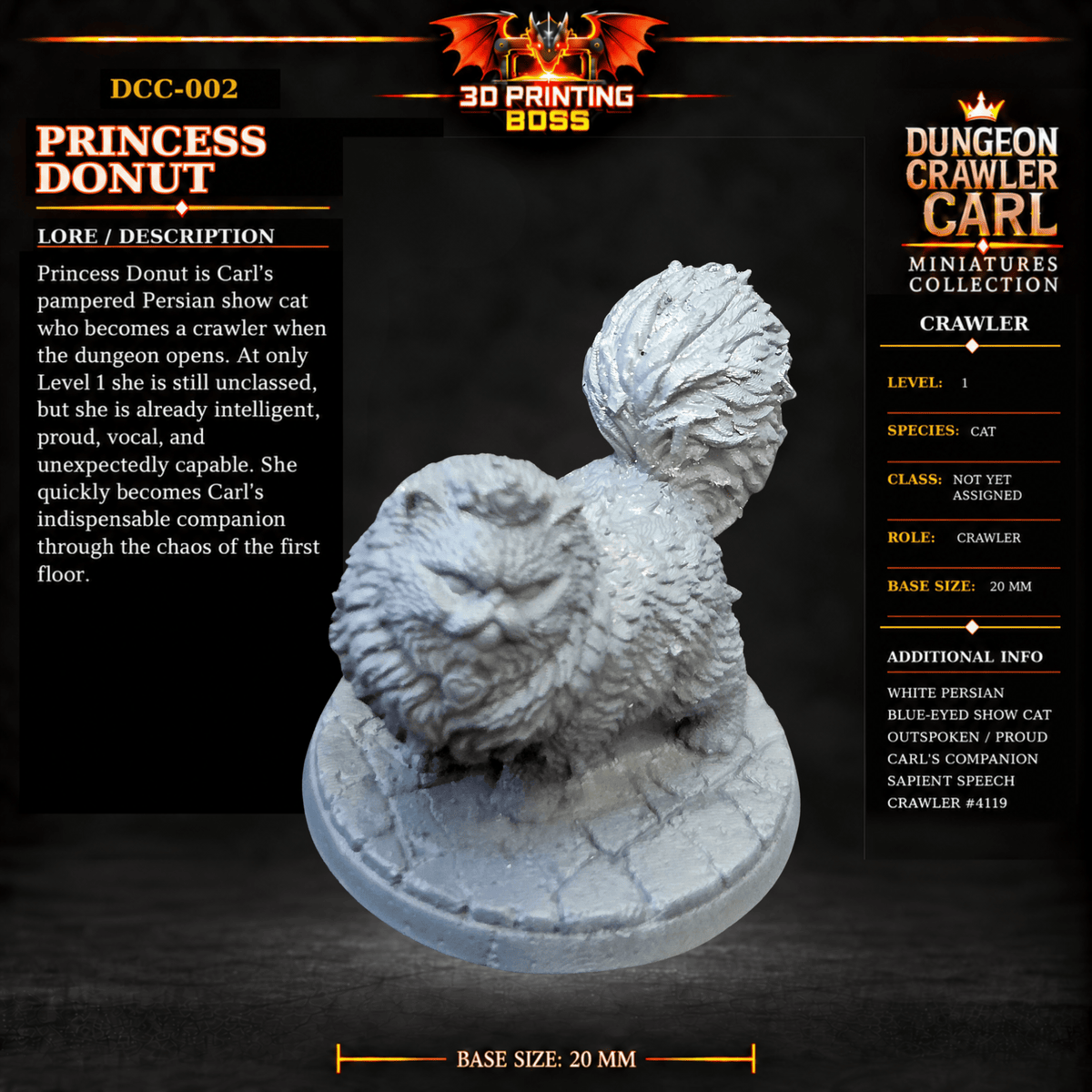 Fantastic Plants and Rocks Tabletop Terrain Carl — Early Dungeon / Yes 3D Printed Dungeon Crawler Carl Miniature Collection Book One DCC-002 — Princess Donut 32mm