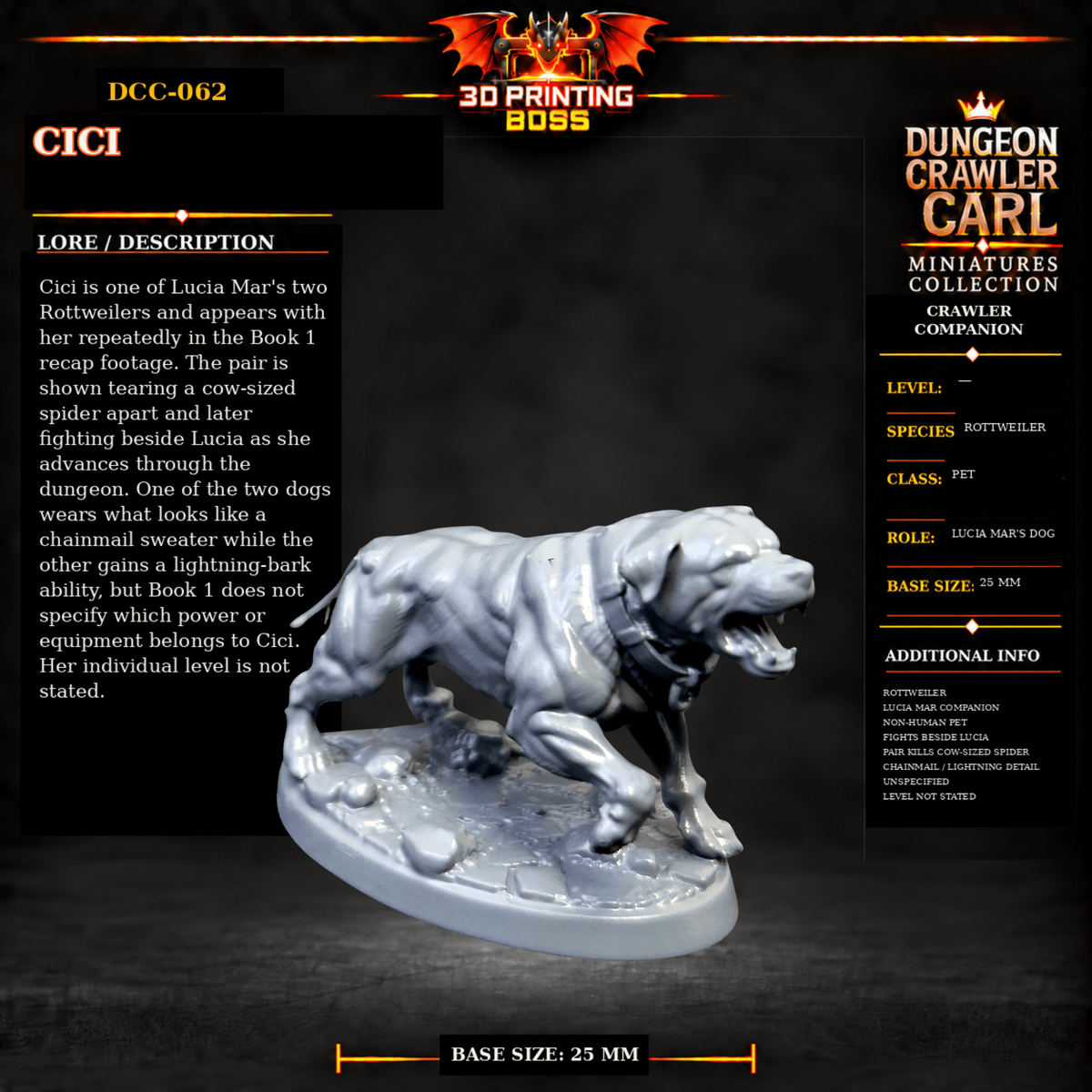Fantastic Plants and Rocks Tabletop Terrain Cici / Yes 3D Printed Dungeon Crawler Carl Miniature Collection Book One DCC-062 - Cici - 32mm