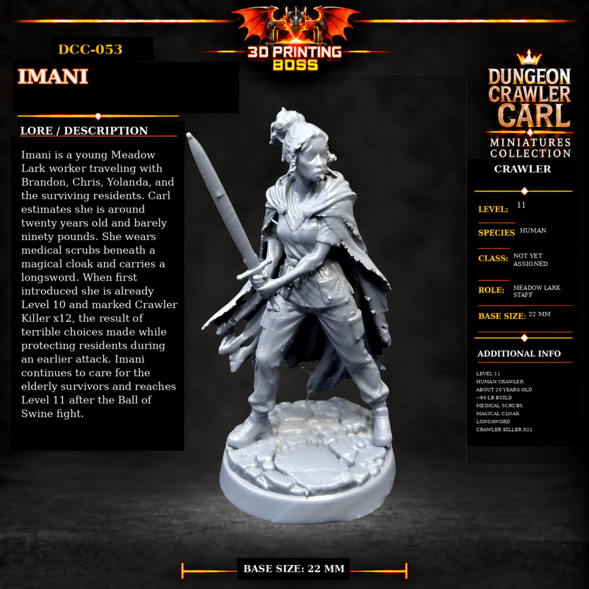 Fantastic Plants and Rocks Tabletop Terrain Imani / Yes 3D Printed Dungeon Crawler Carl Miniature Collection Book One DCC-053 - Imani - 32mm