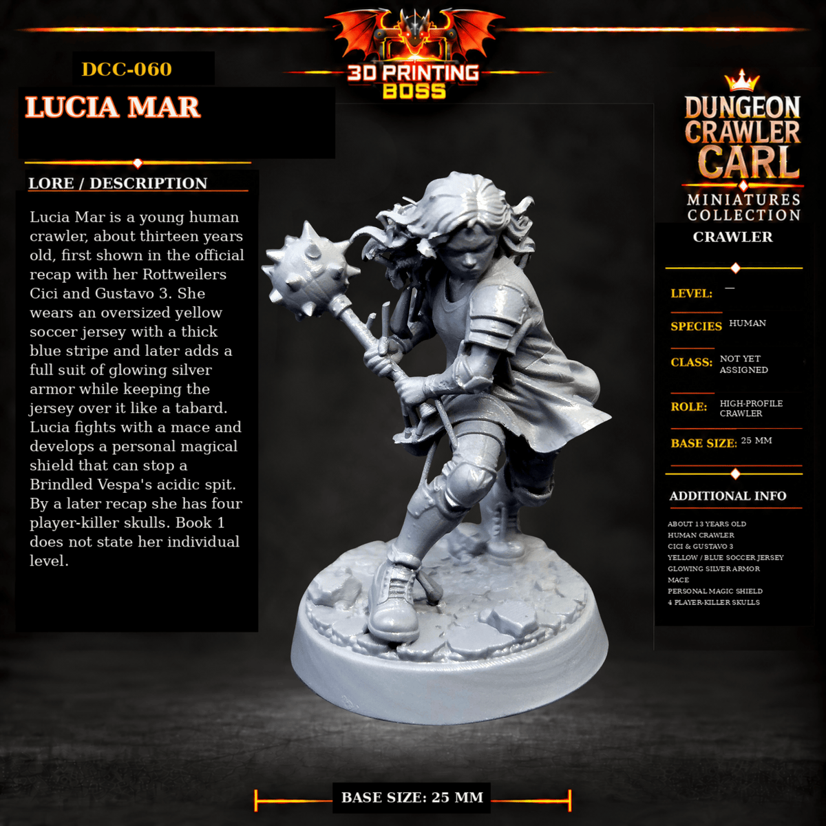Fantastic Plants and Rocks Tabletop Terrain Lucia Mar / Yes 3D Printed Dungeon Crawler Carl Miniature Collection Book One DCC-060 - Lucia Mar - 32mm
