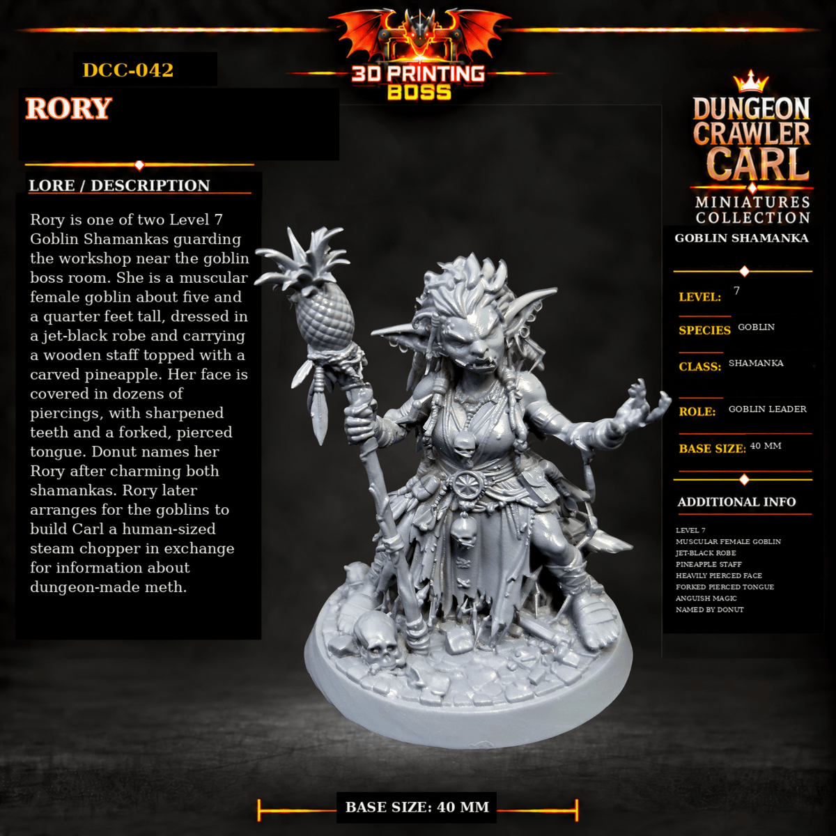 Fantastic Plants and Rocks Tabletop Terrain Rory / Yes 3D Printed Dungeon Crawler Carl Miniature Collection Book One DCC-042 - Rory - 32mm