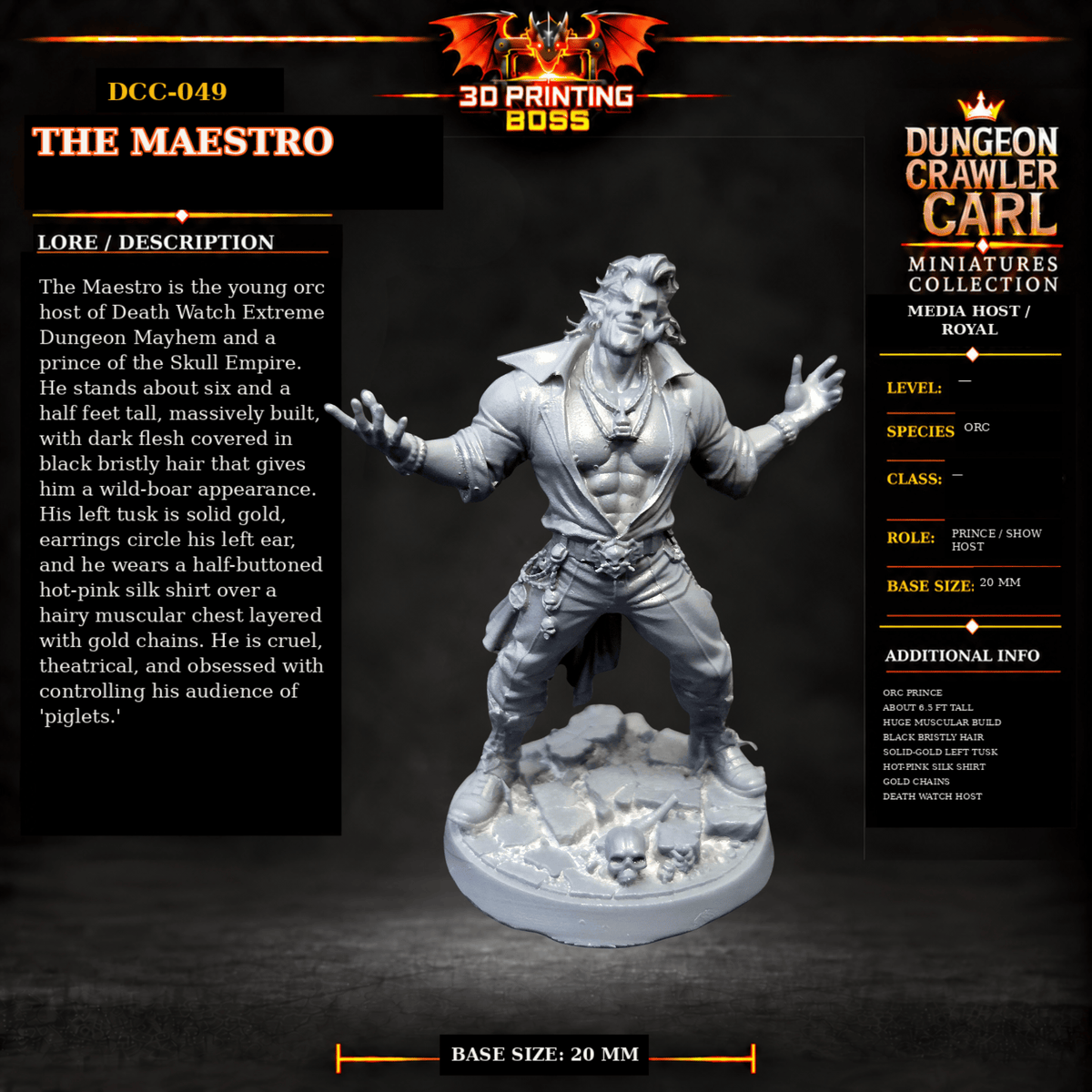 Fantastic Plants and Rocks Tabletop Terrain The Maestro / Yes 3D Printed Dungeon Crawler Carl Miniature Collection Book One DCC-049 - The Maestro - 32mm