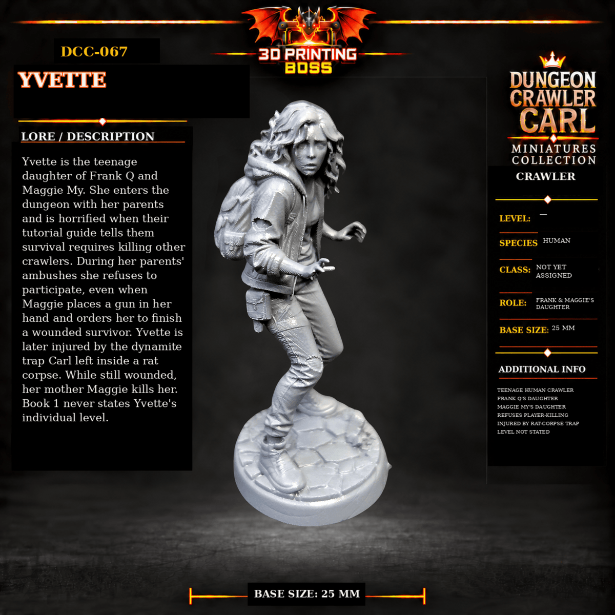 Fantastic Plants and Rocks Tabletop Terrain Yvette / Yes 3D Printed Dungeon Crawler Carl Miniature Collection Book One DCC-066 - Yvette - 32mm