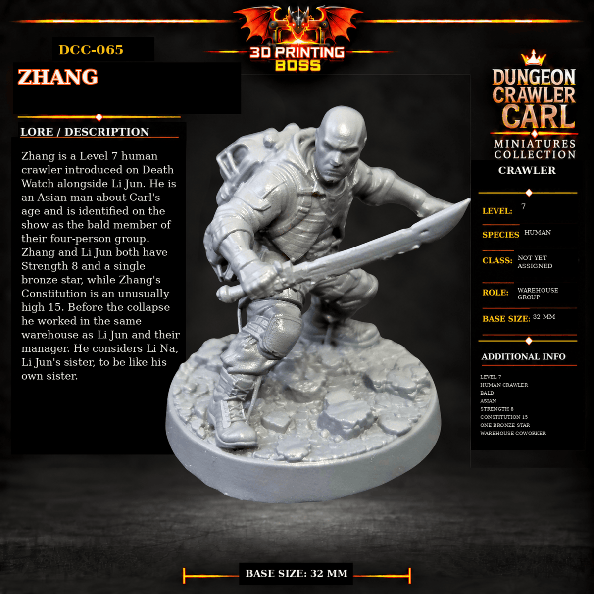 Fantastic Plants and Rocks Tabletop Terrain Zhang / Yes 3D Printed Dungeon Crawler Carl Miniature Collection Book One DCC-065 - Zhang - 32mm
