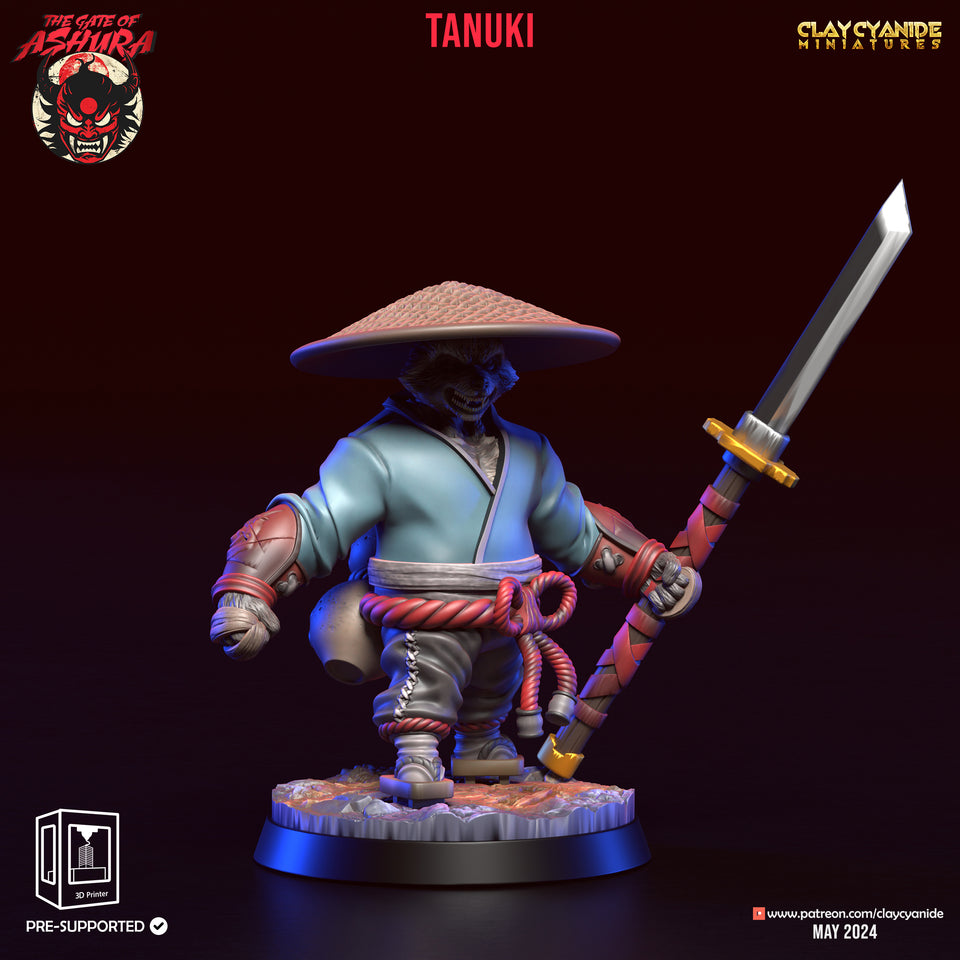 3D Printed Clay Cyanide Tanuki Set The Gate of Ashura 28 32 mm D&D