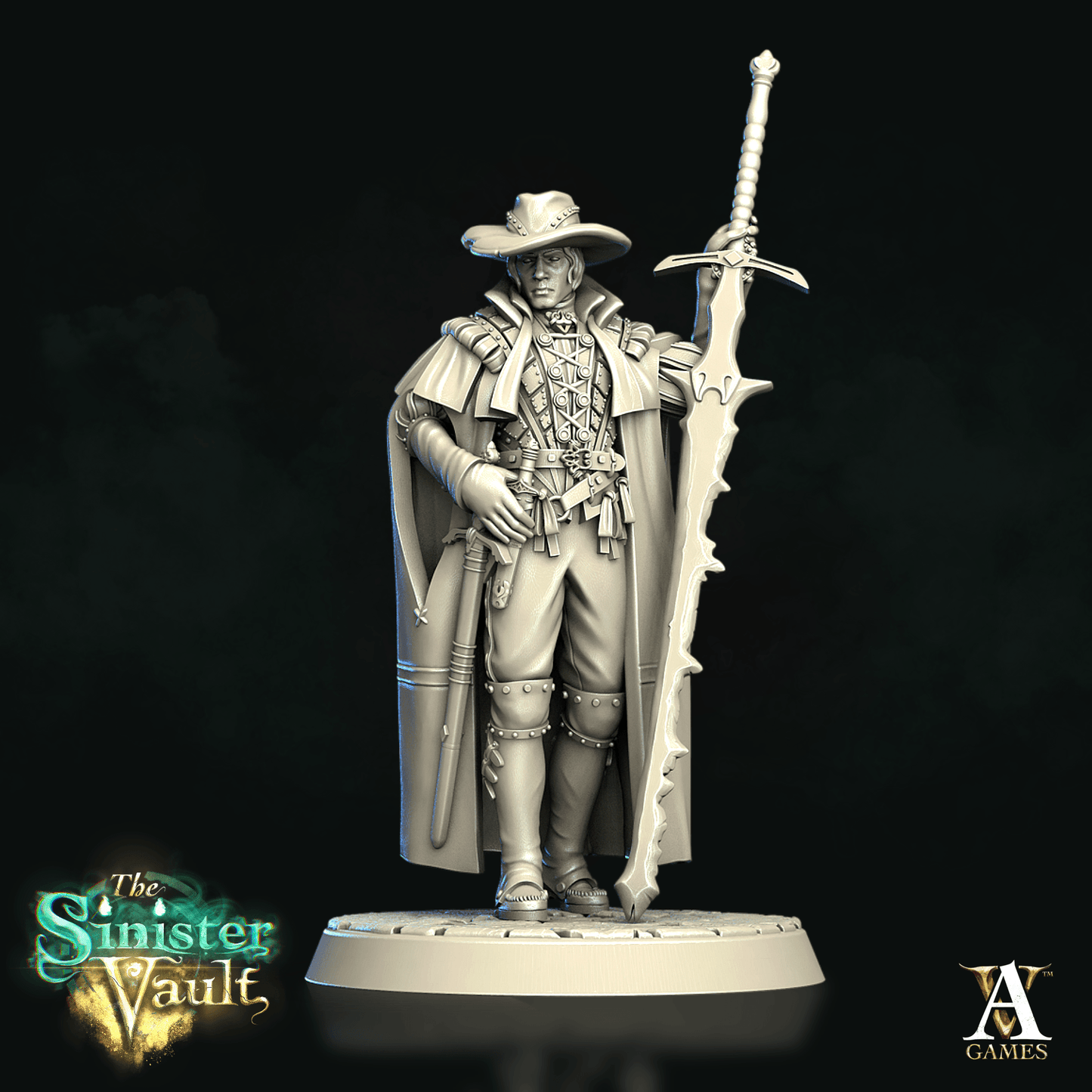 3D Printed Archvillain Games Alcuin the Witchunter The Sinister Vault 28 32mm D&D - 3D Printing Boss 