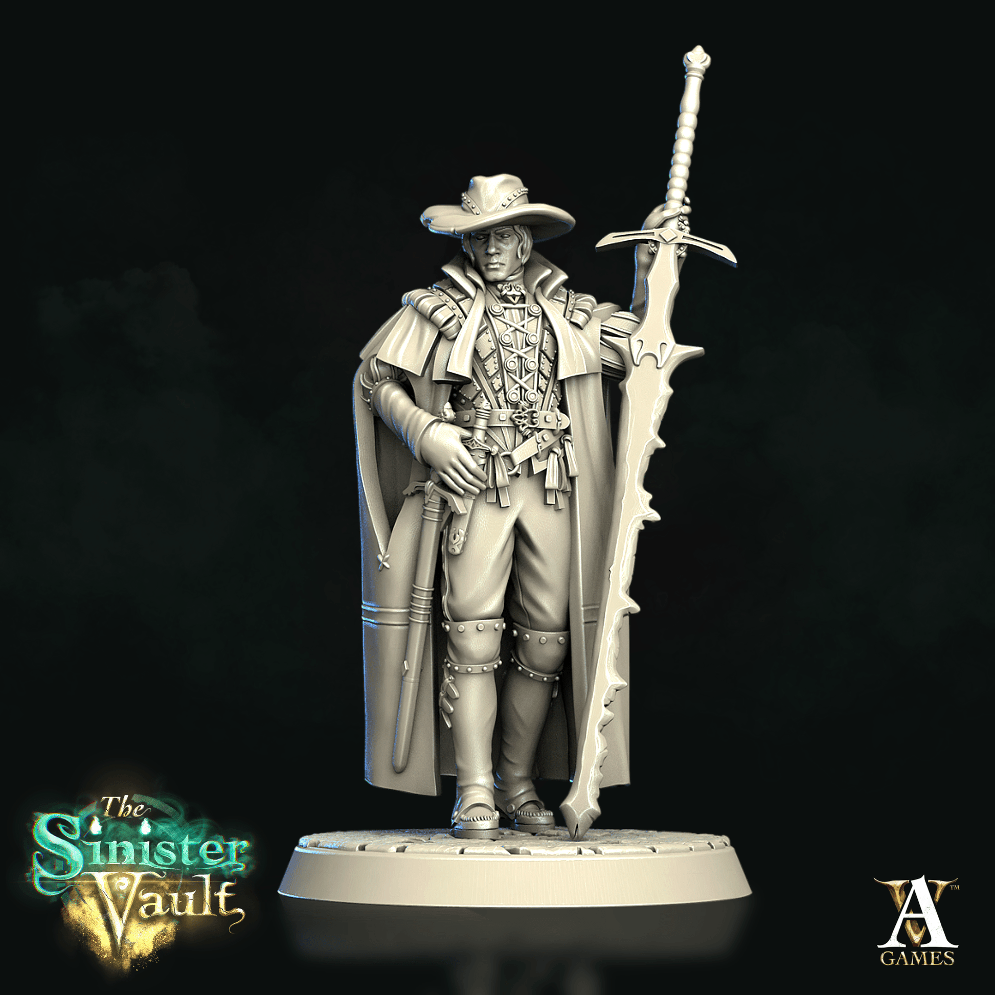 3D Printed Archvillain Games Alcuin the Witchunter The Sinister Vault 28 32mm D&D - 3D Printing Boss 