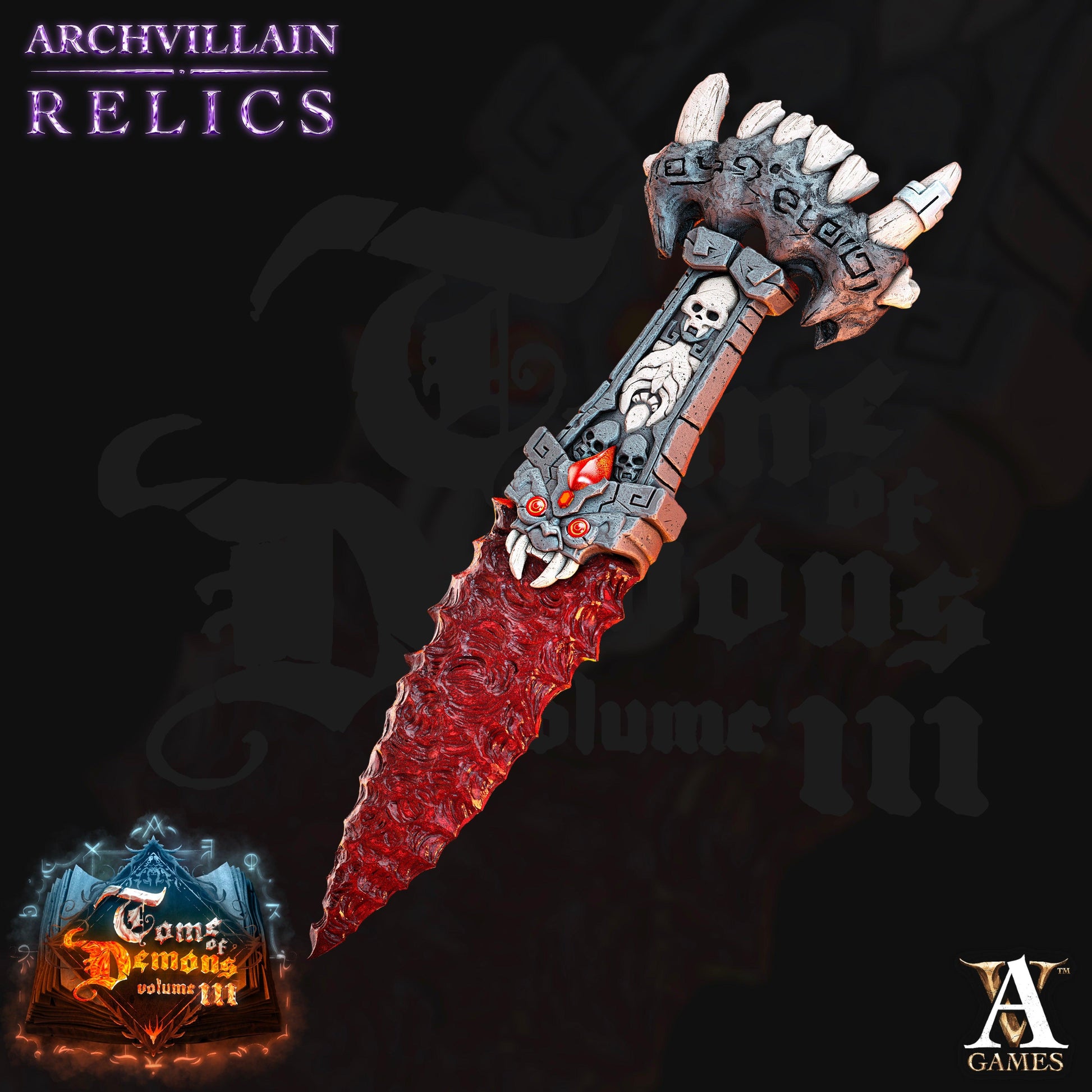 3D Printed Archvillain Games Archvillain Relics - Tooth of Quatlicuez Prop - 3D Printing Boss 