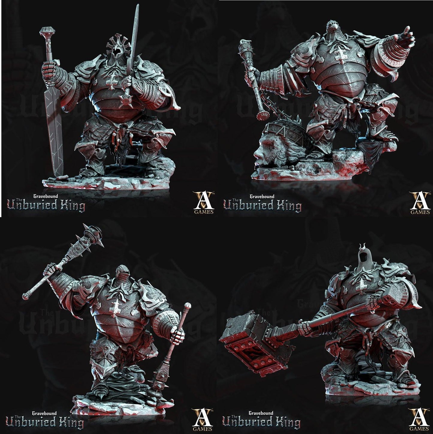 3D Printed Archvillain Games Arma Tenebris - Gravebound The Unburied King 28 32mm D&D - 3D Printing Boss 