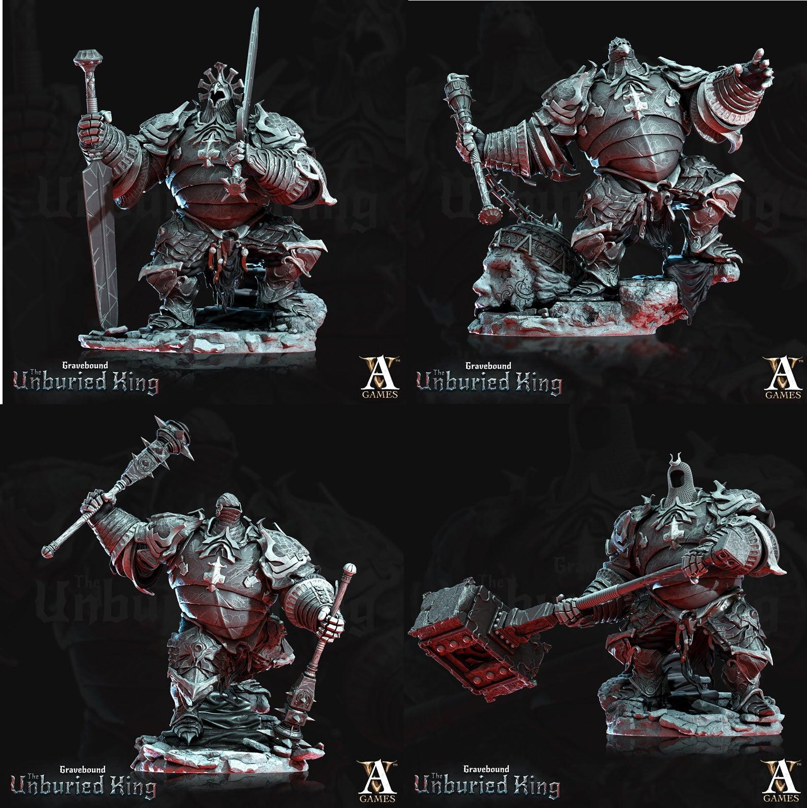 3D Printed Archvillain Games Arma Tenebris - Gravebound The Unburied King 28 32mm D&D - 3D Printing Boss 