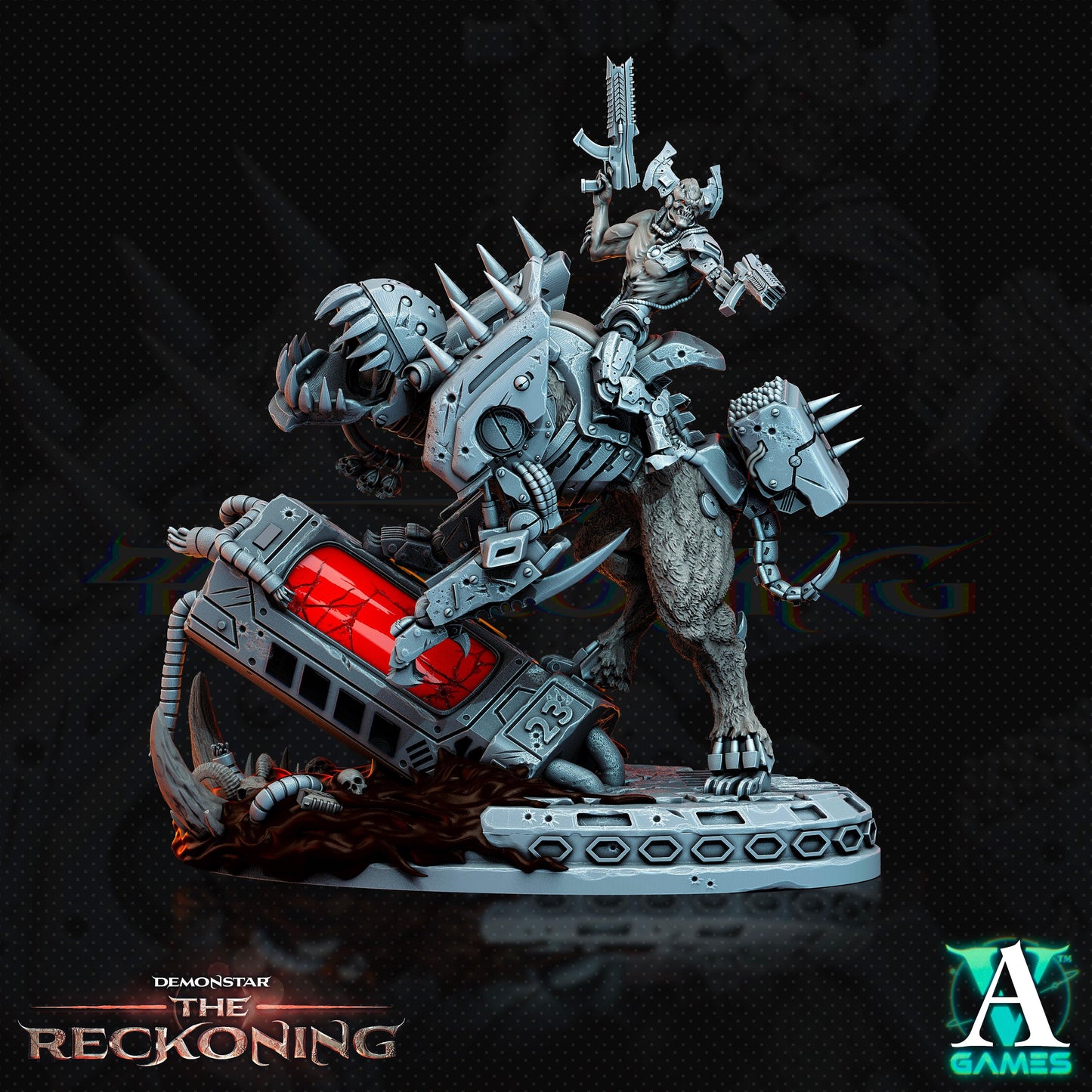 3D Printed Archvillain Games Armari Druraka Riders Demonstar - The Reckoning 28 32mm D&D - 3D Printing Boss 