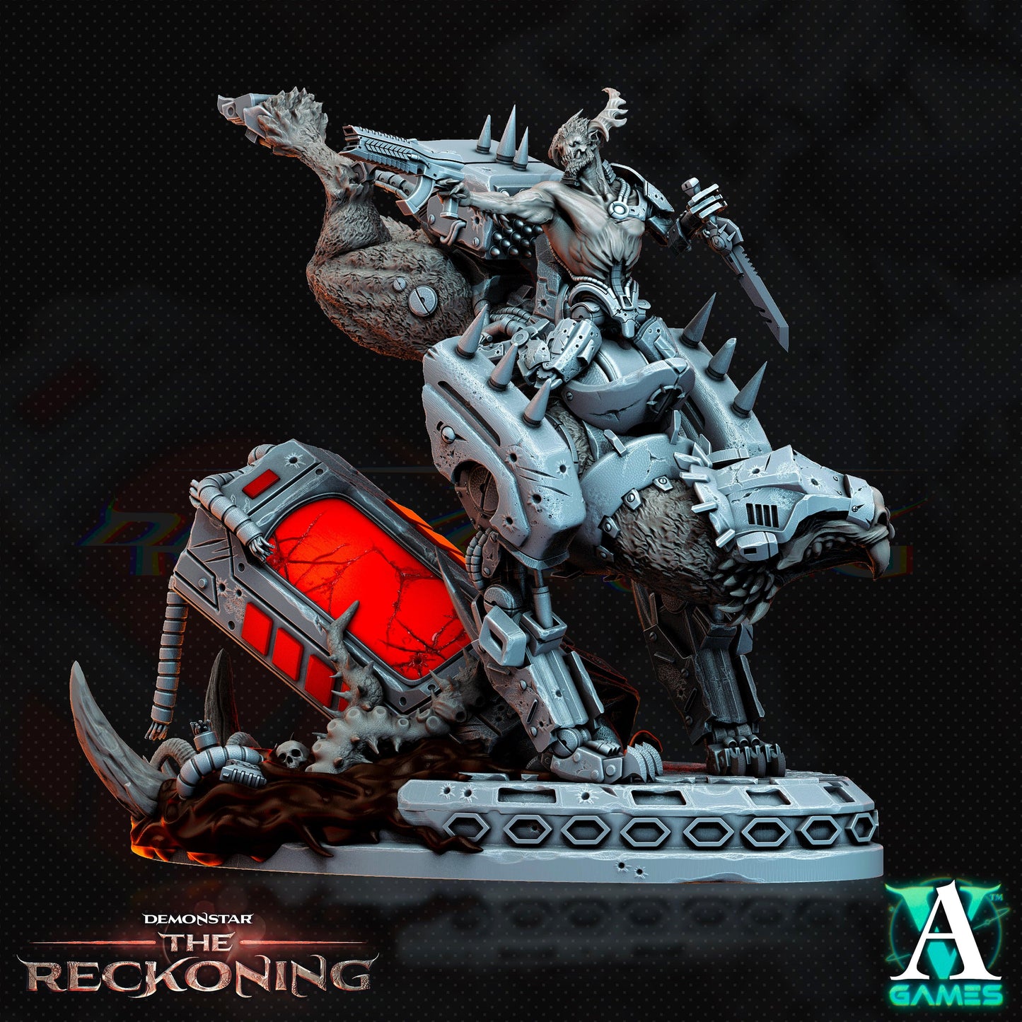 3D Printed Archvillain Games Armari Druraka Riders Demonstar - The Reckoning 28 32mm D&D - 3D Printing Boss 