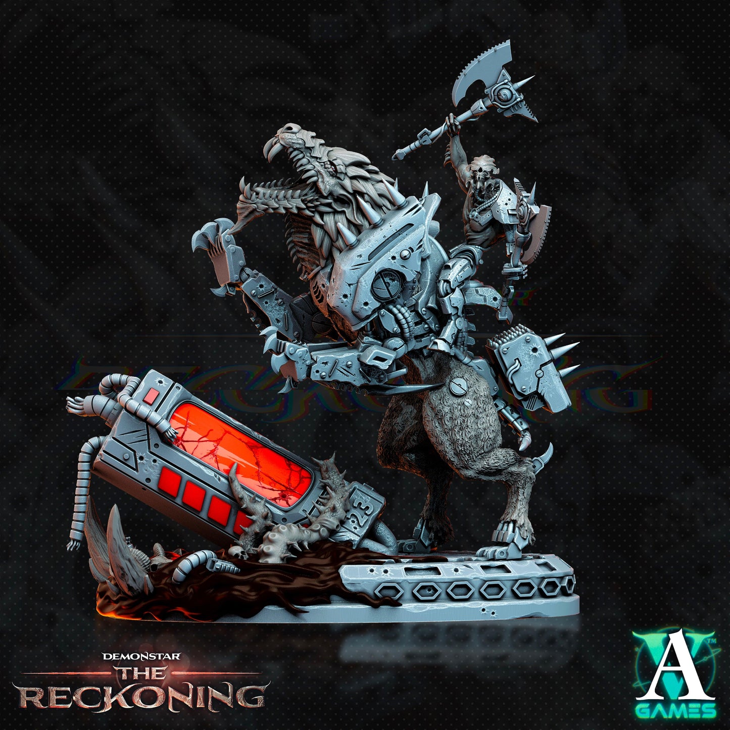 3D Printed Archvillain Games Armari Druraka Riders Demonstar - The Reckoning 28 32mm D&D - 3D Printing Boss 